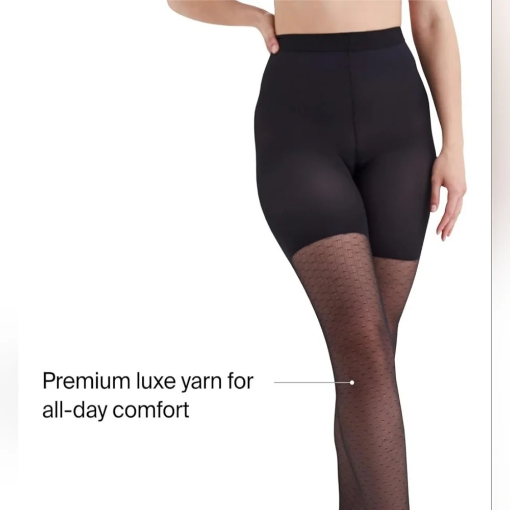 SPANX Patterned Bodyshaping Tight End Tights  Comfortable Tummy Control Size C